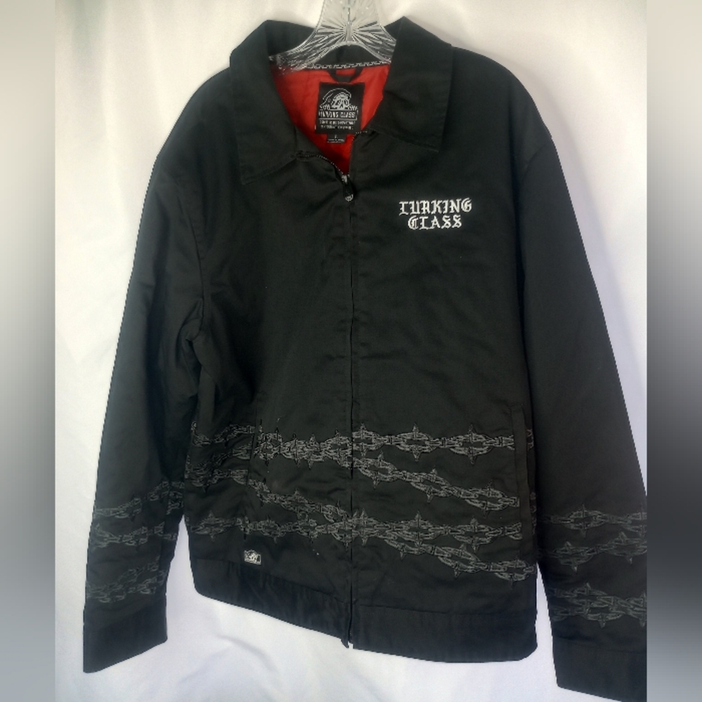 *Lurking Class Barbed Wire And Boss Black Zip Up Jacket Size L